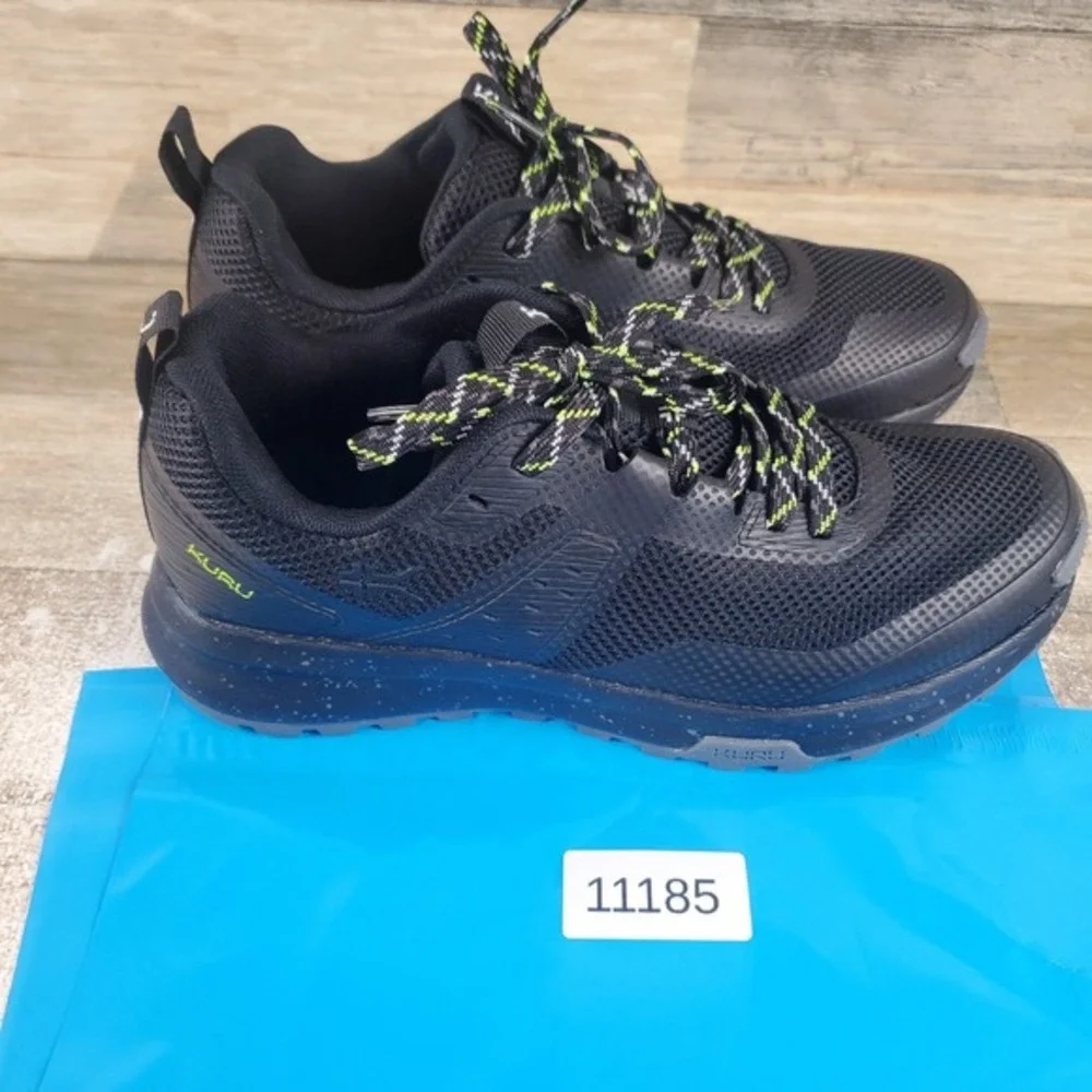 KURU ATOM Mens Shoes Sz 8 M Running Athletic‎ Jet Black Mesh Lace Up Sneakers